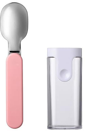 Mepal - Klapplöffel Ellipse - Wiederverwendbarer Löffel zum Mitnehmen - Klapplöffel für Joghurtbecher - Reisebesteck - Inklusive Aufbewahrungsetui - Edelstahl - Nordic Pink