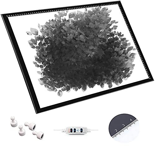 LED Leuchttisch, LED Licht Pad Leuchtplatte Tracing Mit Stufenlos Dimmbare, Ultradünne Zeichenbrett Copy Board Mit USB Kable Ideal Für Designen Kopieren Zeichnen Skizzieren Animation,Light pad a1