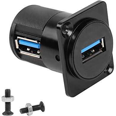 QIANRENON USB3.0 Connecteurs de Traversée à Montage sur Panneau USB3.0 Femelle à Femelle Coin à 90 degrés Prises Encastrées, 5Gbps,pour Le Transfert de Données et la Recharge