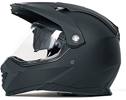 Casque de Cross pour Motocross Casques Intégraux Racing Moto Scooter ECE Homologué avec Double Visière pour BMX Quad Enduro ATV Scooter pour Homme Femme Adulte 9,M