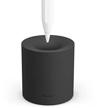 elago Silikonständer Kompatibel mit Apple Pencil Pro, Apple Pencil (1st & 2nd Gen), Apple Pencil (USB-C) und jedem Tablet-Stylus mit oder ohne Bleistifttasche oder -hülse, Schutz der Spitze (Schwarz)