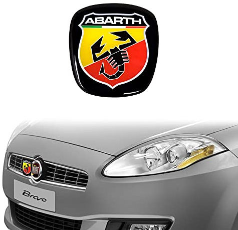 Abarth Adesivo 3D Logo Scudetto Ufficiale per Fiat Bravo, Anteriore, 75 x 69 mm