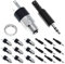 DAOKAI 10 Pcs 3.5mm Stéréo Jack Montage sur Panneau Connecteur Audio Femelle Plaqué Nickel PJ-392 Prise Audio pour Casque/Audio/Vidéo avec Prise Mâle TRS 3.5mm