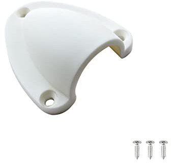 Couvercle de Ventilation du Câble Marin, MoreChioce Couvercle de Ventilation en Plastique pour Bateau de Mer Douille Plaque Forme de Coquille de Palourde Couvercle de Ventilation avec 3 Vis,Blanc,L