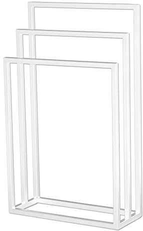 Handtuchständer Silvia Dreifach Freistehend | aus Stahl | Breite 60cm | Weiss | Handtuchhalter Stummer Diener Herrendiener Kleiderbutler Loftstil Industrial