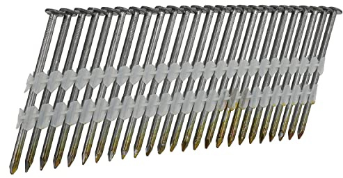NuMax 21° .113 x 2-3/8 Plastic Collated Bright Framing Nails – Smooth Shank – Full Round Head – 500 Count – Durable Nails for Framing, Decking & Subfloors – FRN.113-238B500