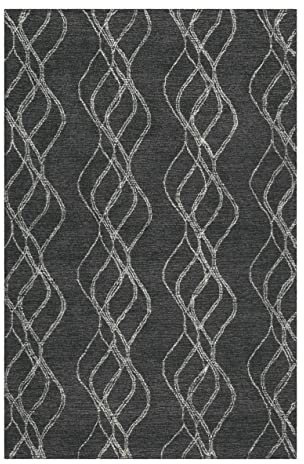 Wecon Home Moderner Kurzflor Wollteppich für Wohnzimmer, Schlafzimmer und Kinderzimmer - Hendrik (170 x 240 cm, anthrazit)