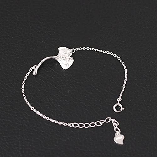 Tbkoly Damen-Armband aus 925er Sterlingsilber, chinesisches Vintage-Armband, Ginkgo-Biloba-Armband, Geschenke