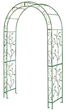 Metal Garden Arch Garden With Gothic Style, Arbour Style Arch With Ground Spikes Arbour Trellis Archway For Climbing Plants Roses Vines Support Rack For Outdoor Garden Lawn Backyard Patio ( Size : 122