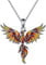 YAFEINI Phönix Anhänger Kette 925 Sterling Silber Schmuck Geschenke für Damen Mädchen Mama (Gelbrotes tropfendes Öl)
