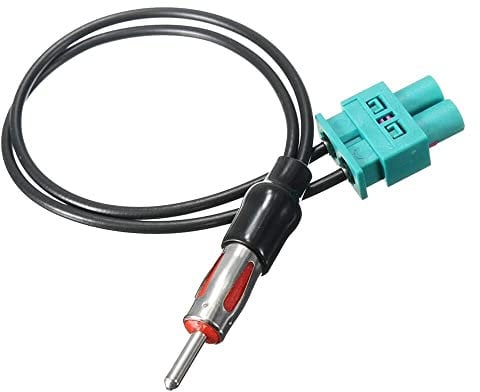 Dual Twin Double Male FAKRA To DIN Male Aerial Adapter Antenna Radio Cable Plug