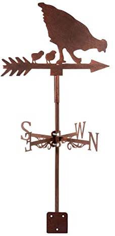 JESSAH Girouette Poule métal girouette indicateur de Direction du Vent Noir en Acier Inoxydable girouette extérieur Jardin Style Vintage Ferme scène Maison extérieur Jardin Artisanat Ornement