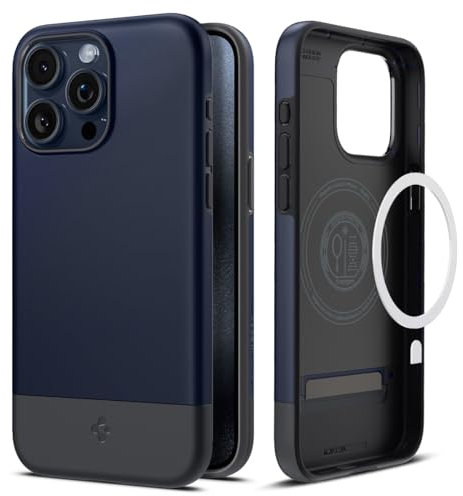 Spigen Style Armor MagFit Case for iPhone 15 Pro Max, Compatible with MagSafe Accessories - Midnight Indigo