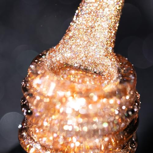 BURANO Reflective Diamond Nail Gel Polish, 7.3ml Holographic Glitters Shiny Color, Sparkly UV Lamp Required (JL4)