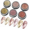GJNL 6 Colors Gold Chrome Nail Powder - 6 Jars Metallic Effekt Chrome Pulver Nägel, Roségold Chrom Pigmente für Nägel Nagelpulver Chrom Nägel, Champagner Gold Pigment Glitzerpuder Pulver für Nägel