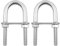 ZONADAH Lot de 2 boulons en U M12 150 x 60 mm en acier inoxydable 304 avec plaques écrous, accessoires de boulons en U, boulons en forme de U, supports en U pour bateau, quincaillerie automobile,