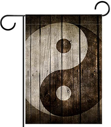 Vintage chinesisches Ying Yang Gartenflagge 28x40 Zoll,Kleine Hofflaggen,doppelseitige vertikale Banner-Außendekoration