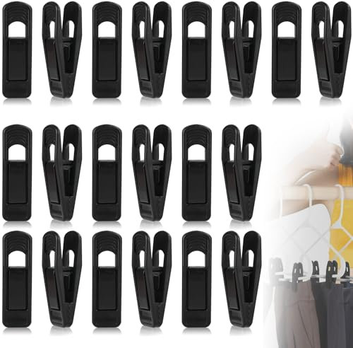 15 Stück rutschfeste Kleiderbügel, Rock-Kleiderbügel, Kleiderbügel-Clips, Kleiderbügel mit Clips, rutschfeste Kleiderbügel, Starke Finger-Hosen-Clips für die meisten Kleidungsstücke, Hosen und Röcke.