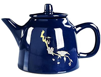 MbeLLO Teapot,Ceramic Tea Pot - 260Ml Ceramic Blue Porcelain Teapot Pot for Tea Kettle Yixing Clay Kettle Chinese Tea Set and Coffee Samovar