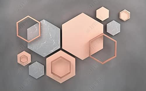 songqians Papier Peint Panoramique Hexagone Géométrique Papier Peint 3D Tapisserie Murale Décoration Chambre Salon -325387 400x280cm