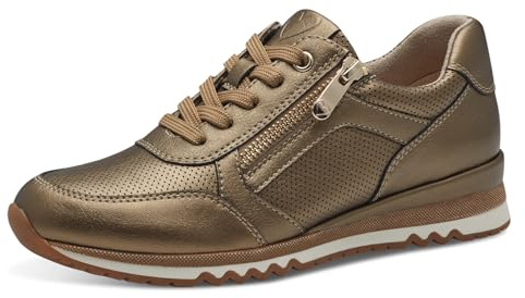 Marco Tozzi Damen Sneaker flach Vegan Freizeit, Gold (Dark Gold), 39 EU