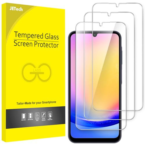 JETech Pellicola Protettiva per Samsung Galaxy A25 5G 6,5 Pollici, 9H Vetro Temperato Film, Antigraffio, HD Chiaro, Pacco da 3
