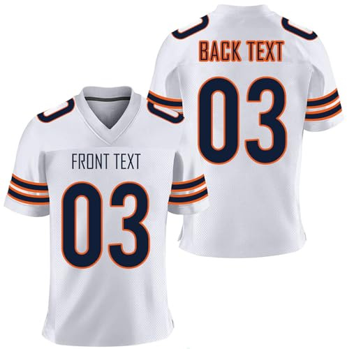 WBgjsnklbnl Personalisiert American Football Trikot Personalisierbar Teamname und Nummerm Fußballtrikot Anpassbare Sportuniform für Jugendliche Männer Frauen Geschenk