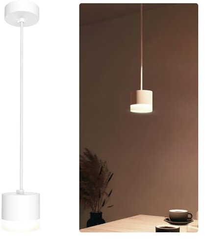 SSC-LUXon Design Deckenleuchte VORA matt weiß - moderne Pendelleuchte Esstisch mit Leuchtring inkl. GX53 Lampe neutralweiß 3W