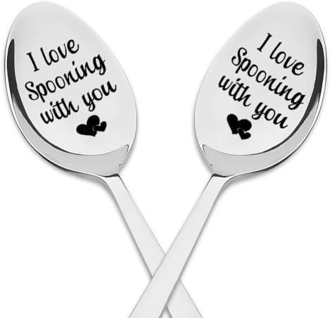 His and Hers Spoons for Couple Birthday Gifts for Husband Wedding Gifts for Wife I Love You Gifts for Her Girlfriend Gifts from Boyfriend Gift for Men Anniversary Engagement Gifts for Couples 2Pcs