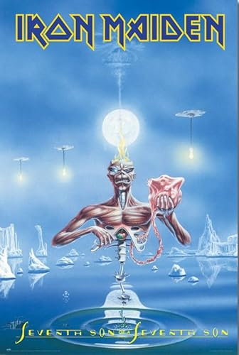 BUY ART FOR LESS Officially Licensed Iron Maiden Seventh Son of a Seventh Son 24 x 36 Inch Art Poster - Decorative Print - Poster Paper - Ready to Frame