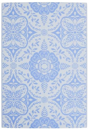 vidaXL Outdoor Teppich, Gartenteppich Beidseitig, Balkonteppich Terrassenteppich UV-beständig, Läufer Teppich für Balkon Terrasse, Babyblau 140x200cm PP