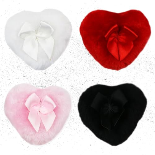 Schleife Puderquaste, 4 Stück Profi Baumwoll Puderquaste Powder Puff, Herz Baumwollpuderquaste, lose Puderquaste für Gesicht, Körper, Make-up-Tools Make-up Schwamm Puderquaste Babypuder Puder