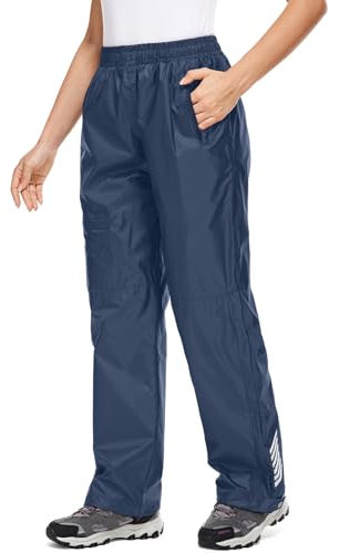 Yenwits Regenhose Damen Wasserdicht Atmungsaktiv Leicht Fahrrad Überziehhose Winddicht Wanderhose Outdoor Trekkinghose Arbeitshose(2090,Blau,XL)