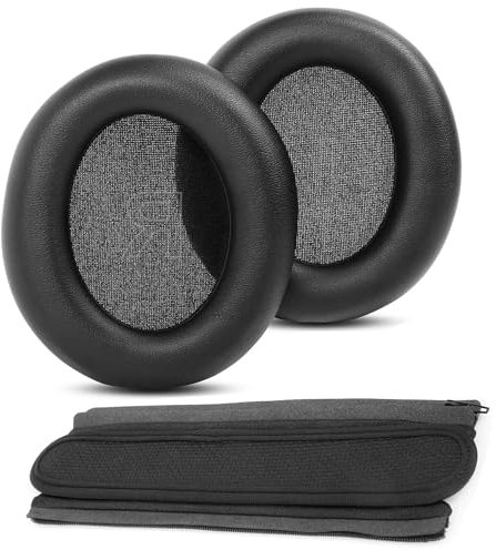 XRHTONG Prime Earpads Replacement+Headband Compatible with Anker Soundcore Life Ear Pads Q35 Q30 BT Headphone Ear pads Cushion(Protein Leather/Memory Foam)