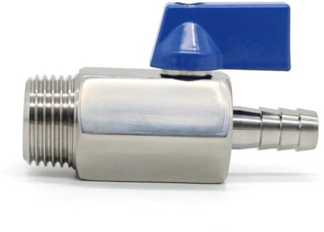 Mini Robinet À Tournant Sphérique En Acier Inoxydable, 1/4 3/8 1/2 À 10 Mm 8 Mm 12 Mm Adaptateur De Tour De Tube Filetage Mâle 304 Robinet À Tournant Sphérique À 2 Voies, 1 Pièce(3/8,10MM_MALE)