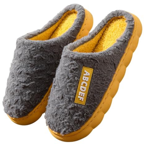 Hausschuhe Damen Geschlossen, Slip on Walking Freizeit Schuhe Für Damen Herren Wasserdicht Warme Pantoffeln Plüsch Pantoletten Anti Rutsch Pantoffeln Hüttenschuhe Indoor Home Rutschfeste Kuschelig