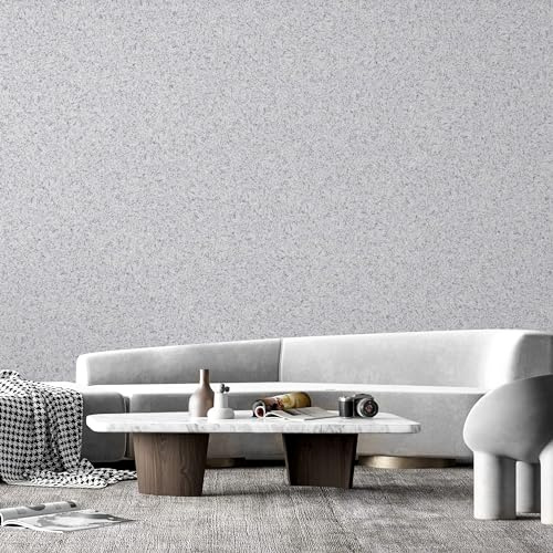 Belka B59 Hellgraue Tapete - Reine Baumwolle - Baumwollputz- Selbstklebend - Wärme- & Schalldämmend - Modern & Stilvoll, DIY Öko & Natürlich | ca. 9 qm (m²)