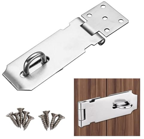 Sicherheitsüberfalle 5.5 Zoll, Überfalle Abschließbar mit 9 Schrauben, Edelstahl Schloss Vorrichtung Sicherheits Überfalle, Schlossriegel Überfalle Schloss für Vorhängeschloss, Schränke,Tore