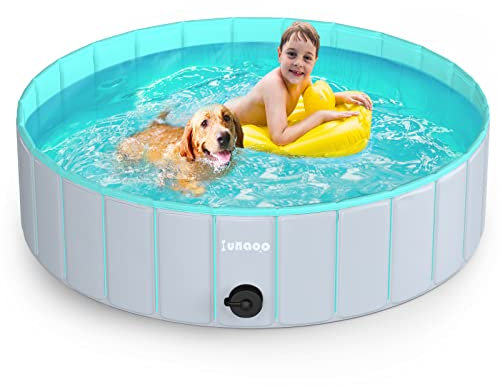 lunaoo Piscina per Cani Grandi Piegevole, Portatile Vasca da Bagno per Animali, Antiscivolo e Resistente all'Usura Animali Domestici Piscina Bagno per Cani, Verde Chiaro, 120 x 30 cm