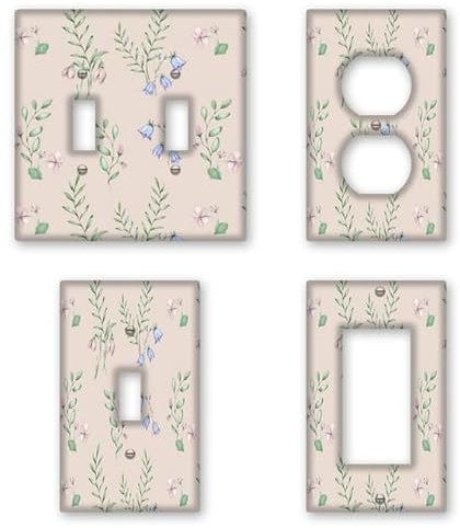 Horienteeon Jolie plaque d'interrupteur floral printanier - Plaque murale décorative en plastique pour salle de bain, maison, chambre à coucher, taille standard