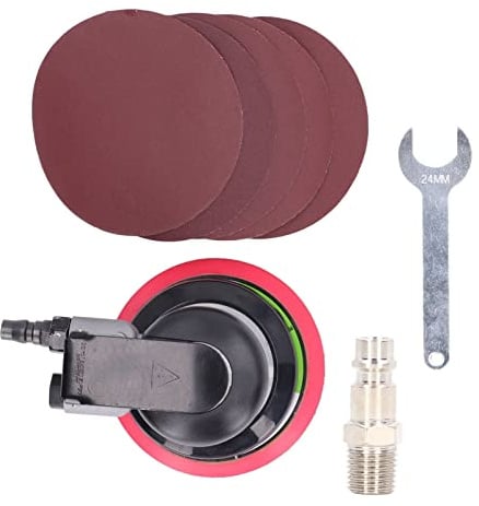 Luft-Exzenterschleifer, 5-Zoll-Scheiben-Luftpolierer-Set, Luftschleifer, Exzenterschleifer, Pneumatischer Handschleifer, Schleifpapier-Schleifmaschine, 1/4-Zoll-Einlass, 10.000