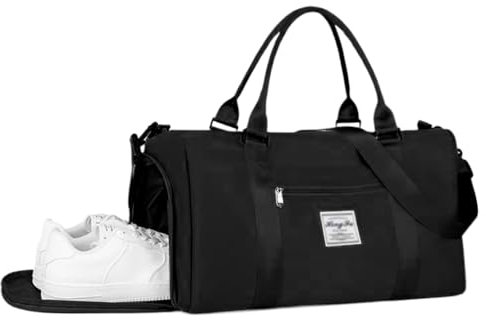 UZSUZZ Sporttasche & Reisetasche für Damen und Herren, Reisetasche Duffel Bag mit Schuhfach & Nassfach, Abnehmbarer Tragegurt, Wasserdicht Schwimmtasche Fitnesstasch Handgepäck Tasche Weekender Bag