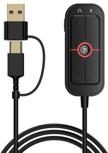 NJTHNTJR Carte Son GS10 Externe 7.1 Canaux TypeC Gaming 3,5 mm Convertisseur Audio Casque pour Jeux Mobiles