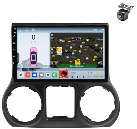 Android 14 autoradio für Jeep Wrangler 3 JK 2010 2011 2012 2013 2014 2015-2018 GPS Navigation 9 Zoll Kapazitiver Touchscreen Auto Stereo Mit SWC WiFi FM RDS Carplay Android Auto (M500S 8core 4+64G)