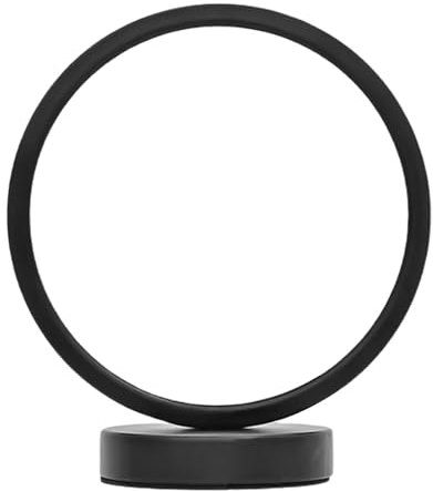 Kreis LED -Nachttischlampe, kompakte Bettständer LED Warm helle Tischlampe Metallkreis Ringtisch Lampe Nachtlampe für Schlafzimmer (Fernausfall und Timing)