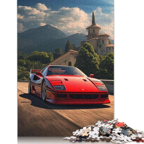 Ferrari F40 Puzzle, einzigartige Heimdekoration, rechteckiges Papierpuzzle für Erwachsene und Teenager, Muttertagsgeschenke, 1000 Teile (38 x 26 cm)
