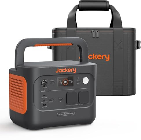 Station Électrique Portable Jackery Explorer 1000 v2 avec Sac de Transport, 1070Wh Batterie LiFePO4, 1500W Sortie, 6 Ports de Sortie, Charge Rapide 1H, Générateur Solaire pour Camping, Urgence