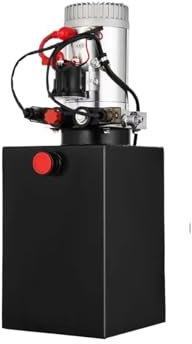 SRKATI Bomba Hidráulica para Remolque Bomba hidráulica para Gato de Coche, 12 V CC, Doble Efecto, para Tanque de Aceite de Acero de un Cuarto de galón, Remolque y volquete