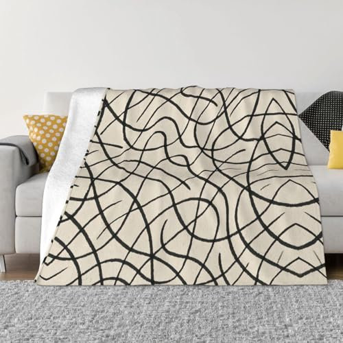 Coperta in micro pile ultra morbida con trama disegnata a mano, calda e accogliente, per divano letto e soggiorno 60x50
