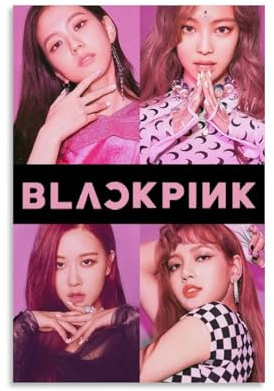 Generisch Black-pink Poster Music Vintage Girl Group Collage Kpop Für Zimmer, Ästhetische Leinwand-Wandkunst, Schlafzimmer-Dekor Posters 12x18inch(30x45cm)